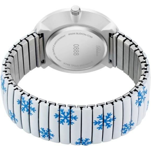 Christmas Theme Women Watch Large 38mm White Face Stretch Band Watches main image 4